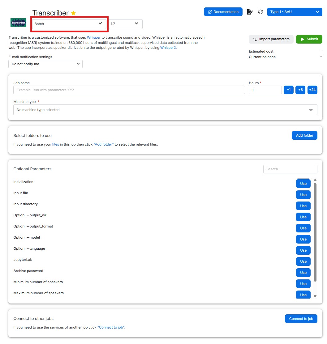 Transcriber Node Assigned